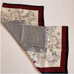 Talbots Scarf Houndstooth 100% Silk Scarf